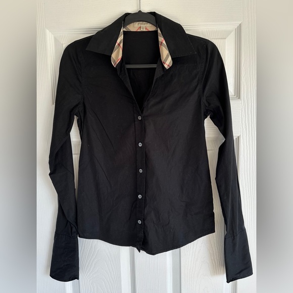 Burberry Classic Black/Nova Check Button-up Cotton Shirt - Picture 1 of 7